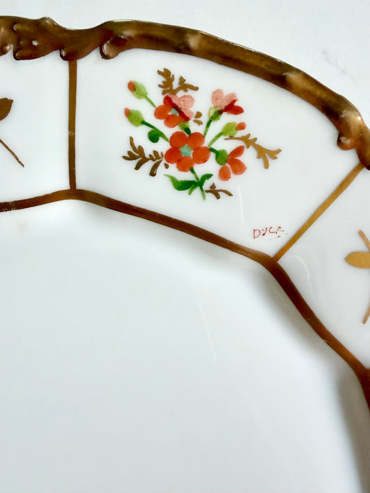 1909 hand painted Limoges botanical plate