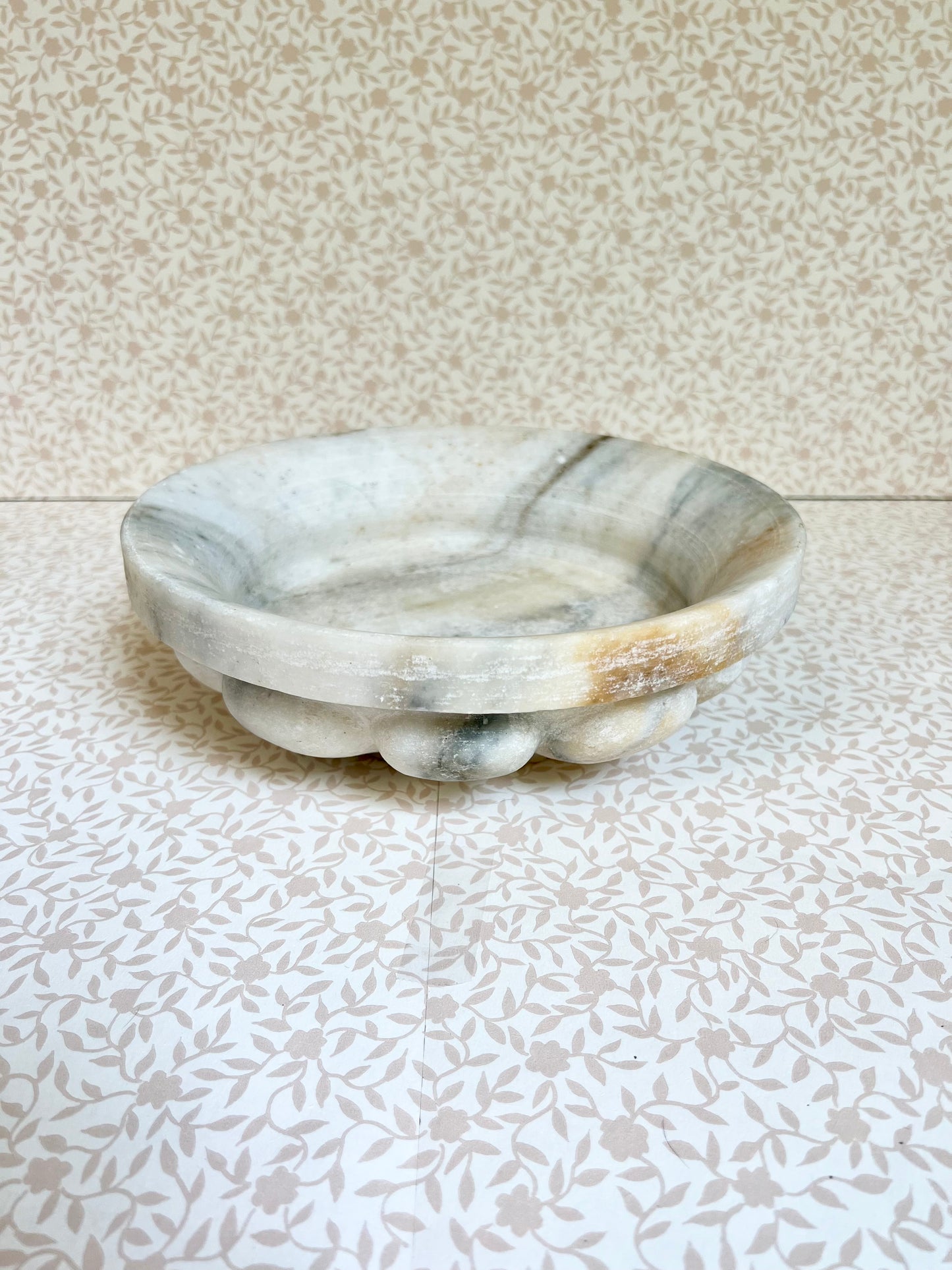 solid marble low bowl