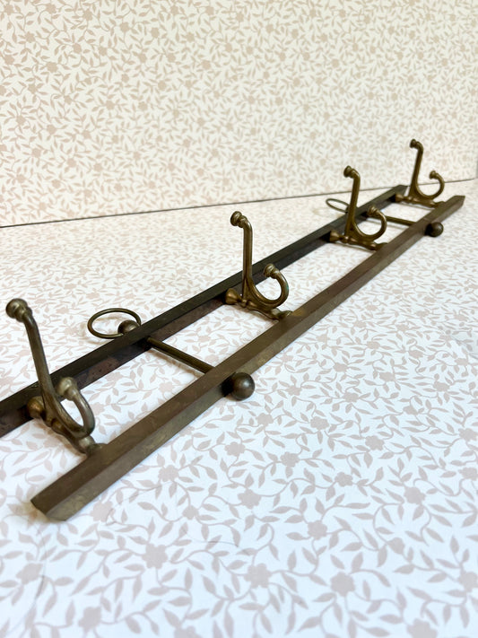 brass wall coat and hat rack