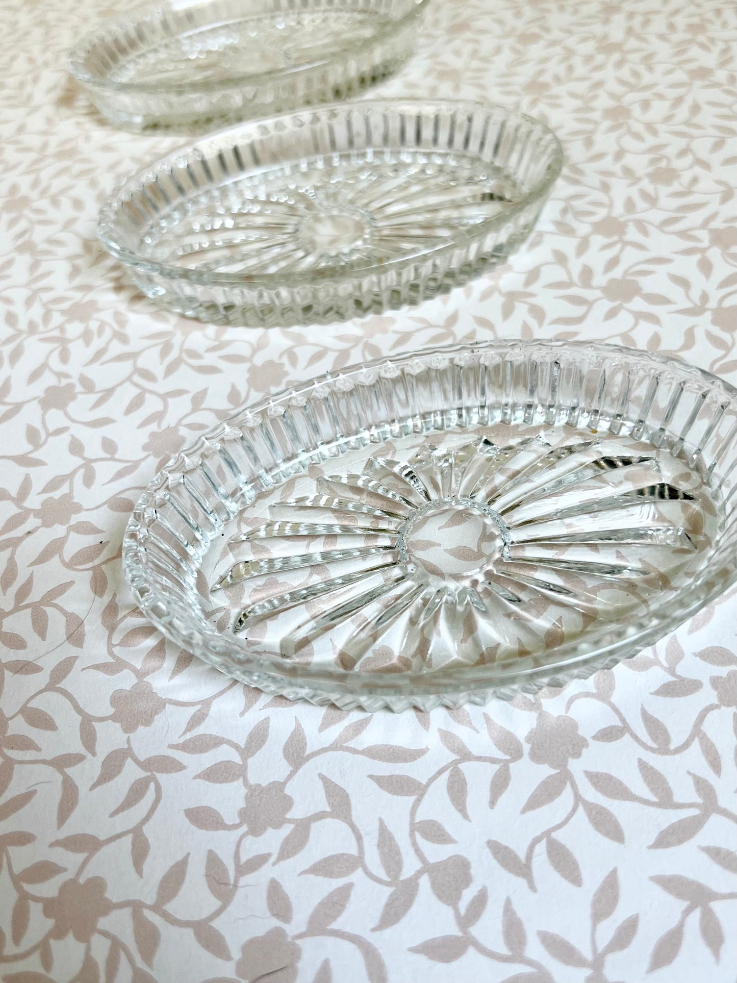 oval cut glass dish