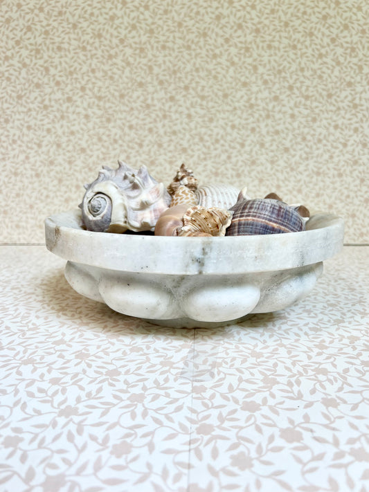 solid marble low bowl