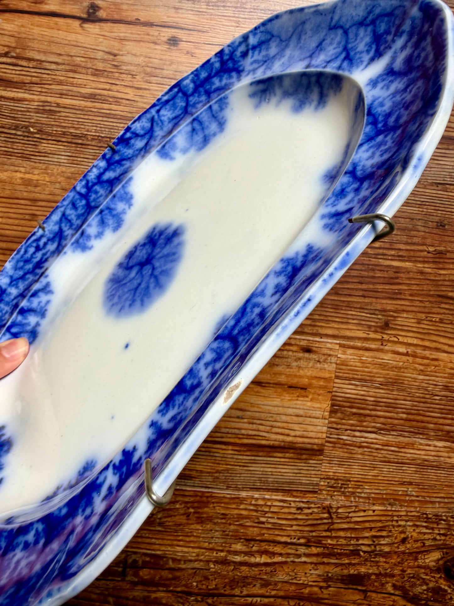 Rare 1884 Flow blue “Blue Coral” W.T. Copeland and Sons platter