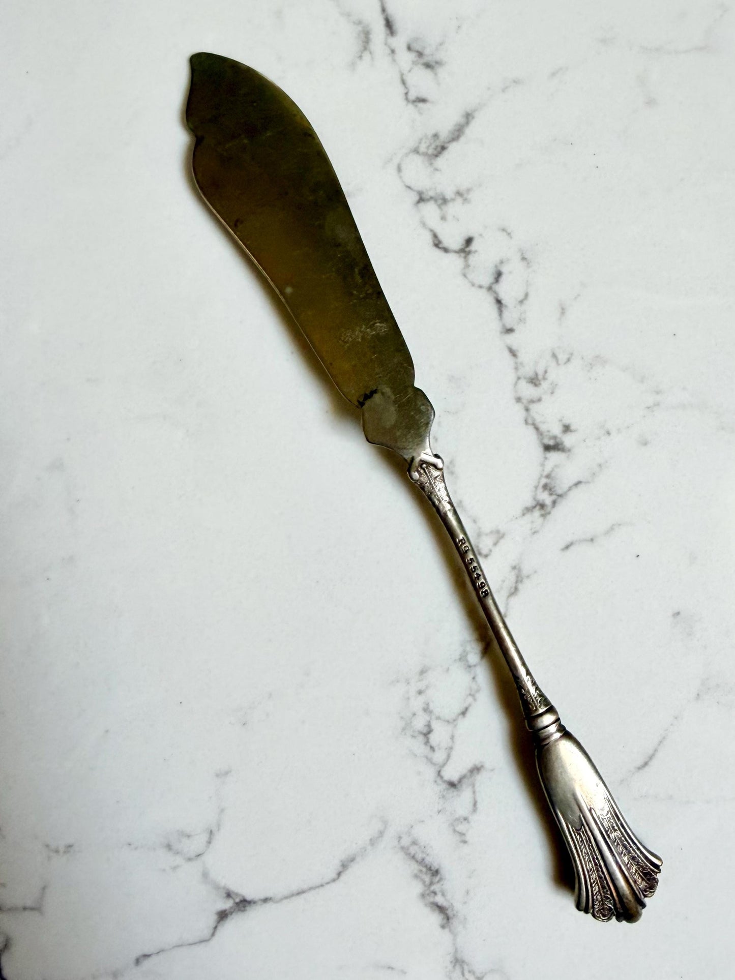 antique silver plate spreading knife