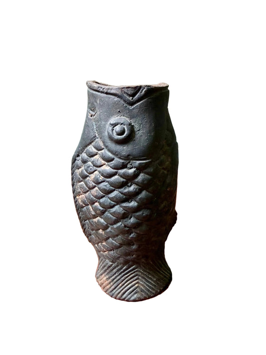 cast iron koi fish vase