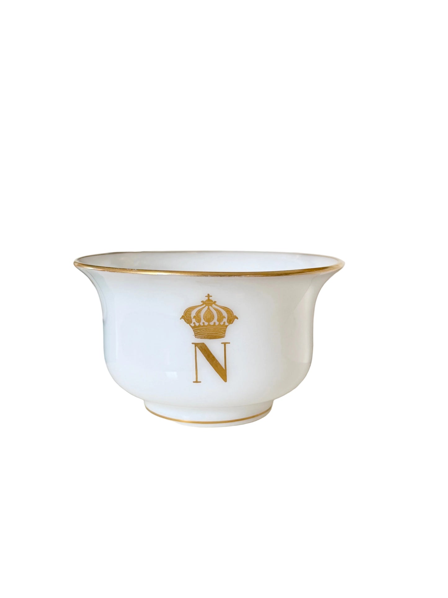 French opaline finger bowl with Napoleonic imperial cipher reproduction