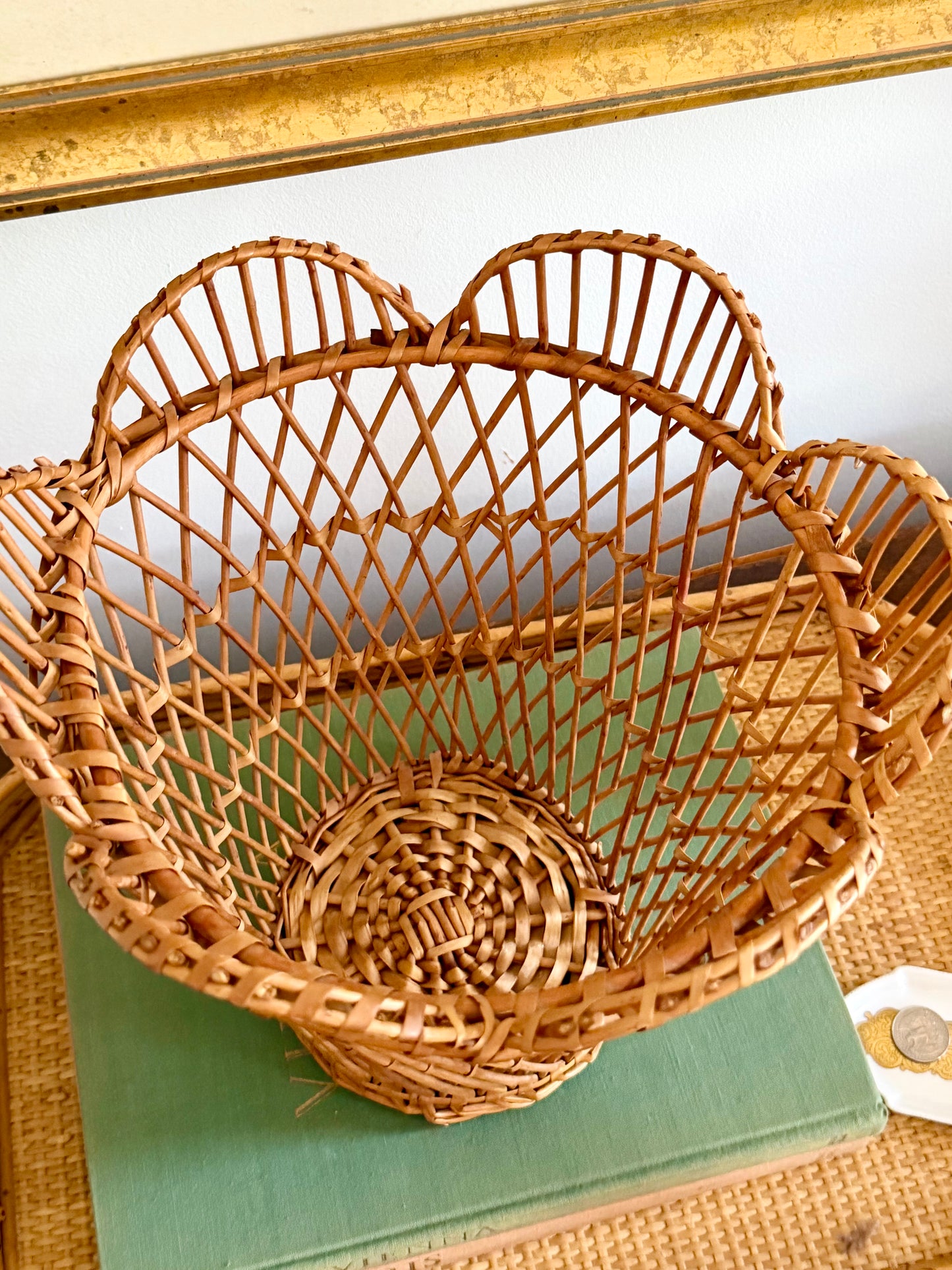 scalloped woven wicker basket