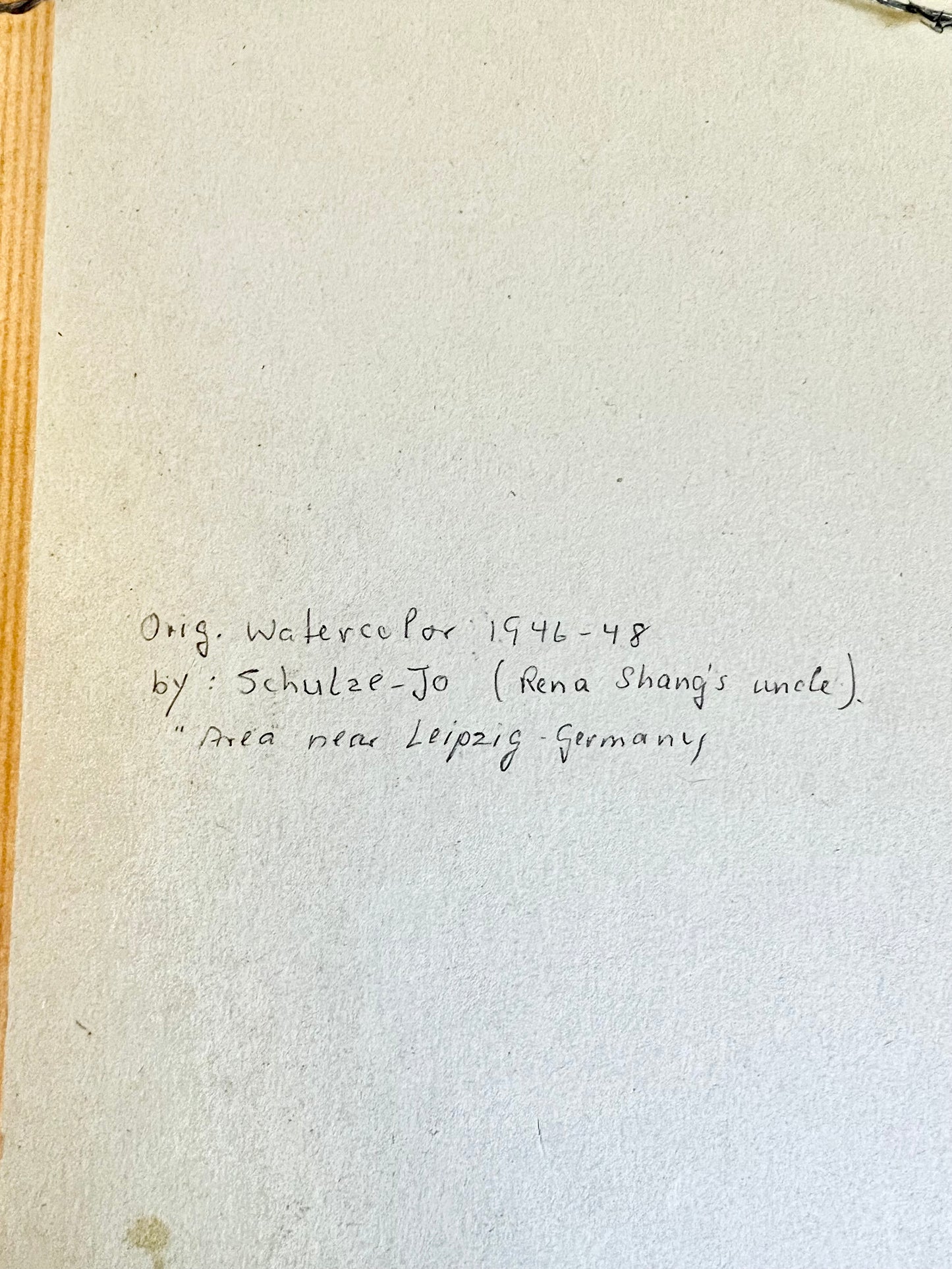 1940s Original German Watercolor signed Schulze