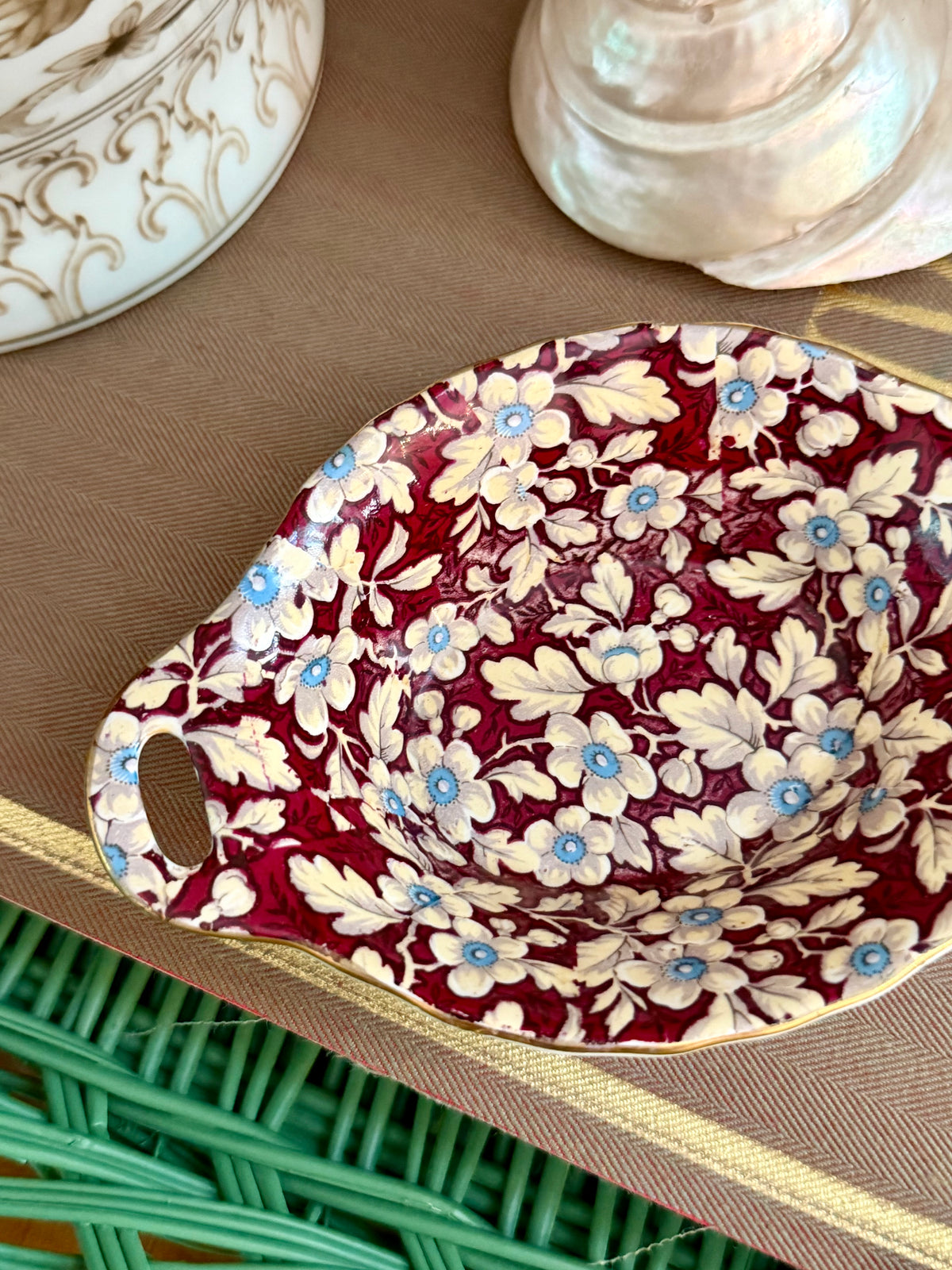 "Brocade" by Lord Nelson chintz handled bowl