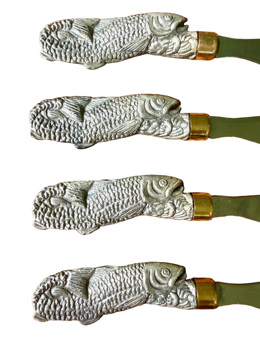 Arthur Court pewter fish spreader knives