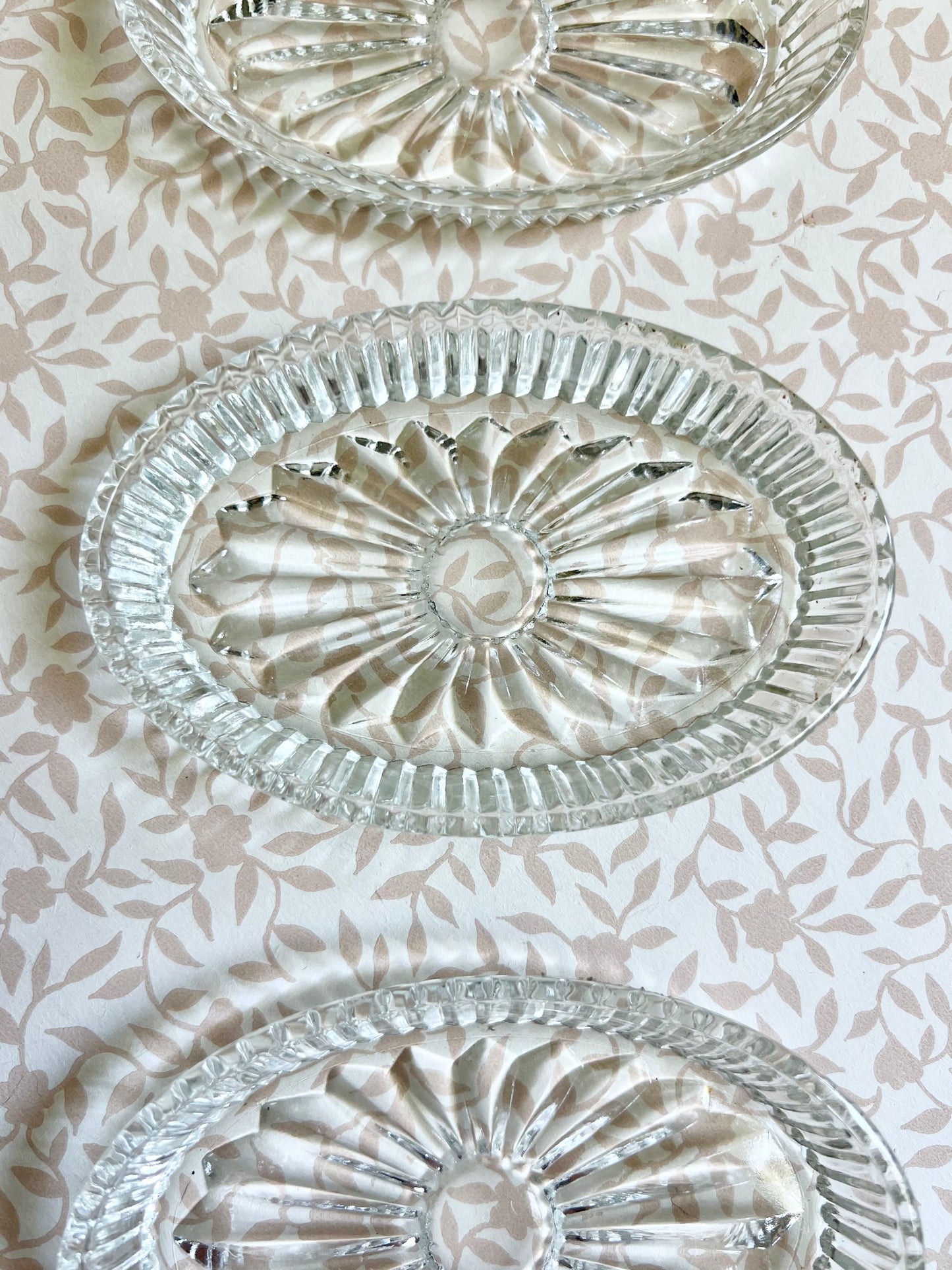 oval cut glass dish