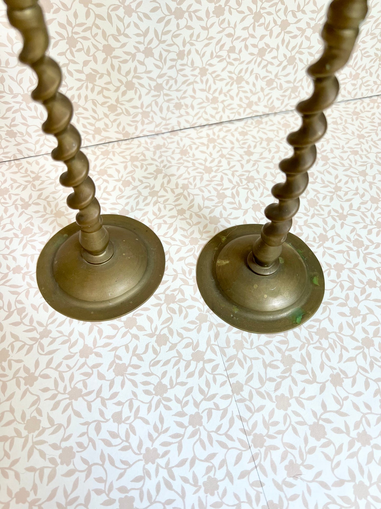 brass spiral candlesticks