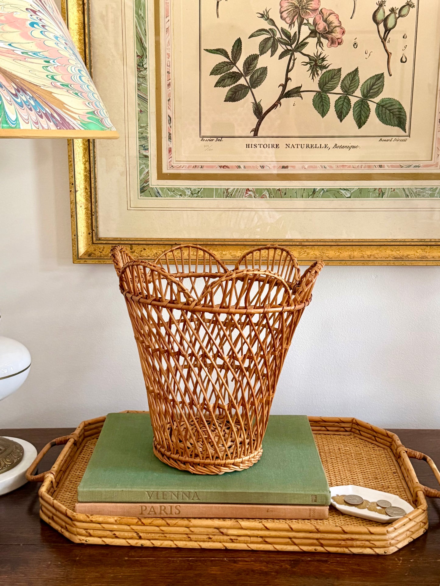 scalloped woven wicker basket
