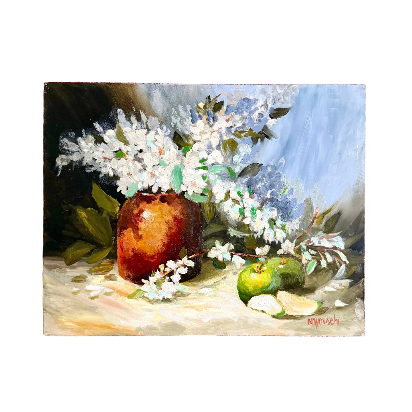 Apple Blossom original painting signed Nyorsch