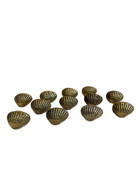brass seashell place card holders, set of 12