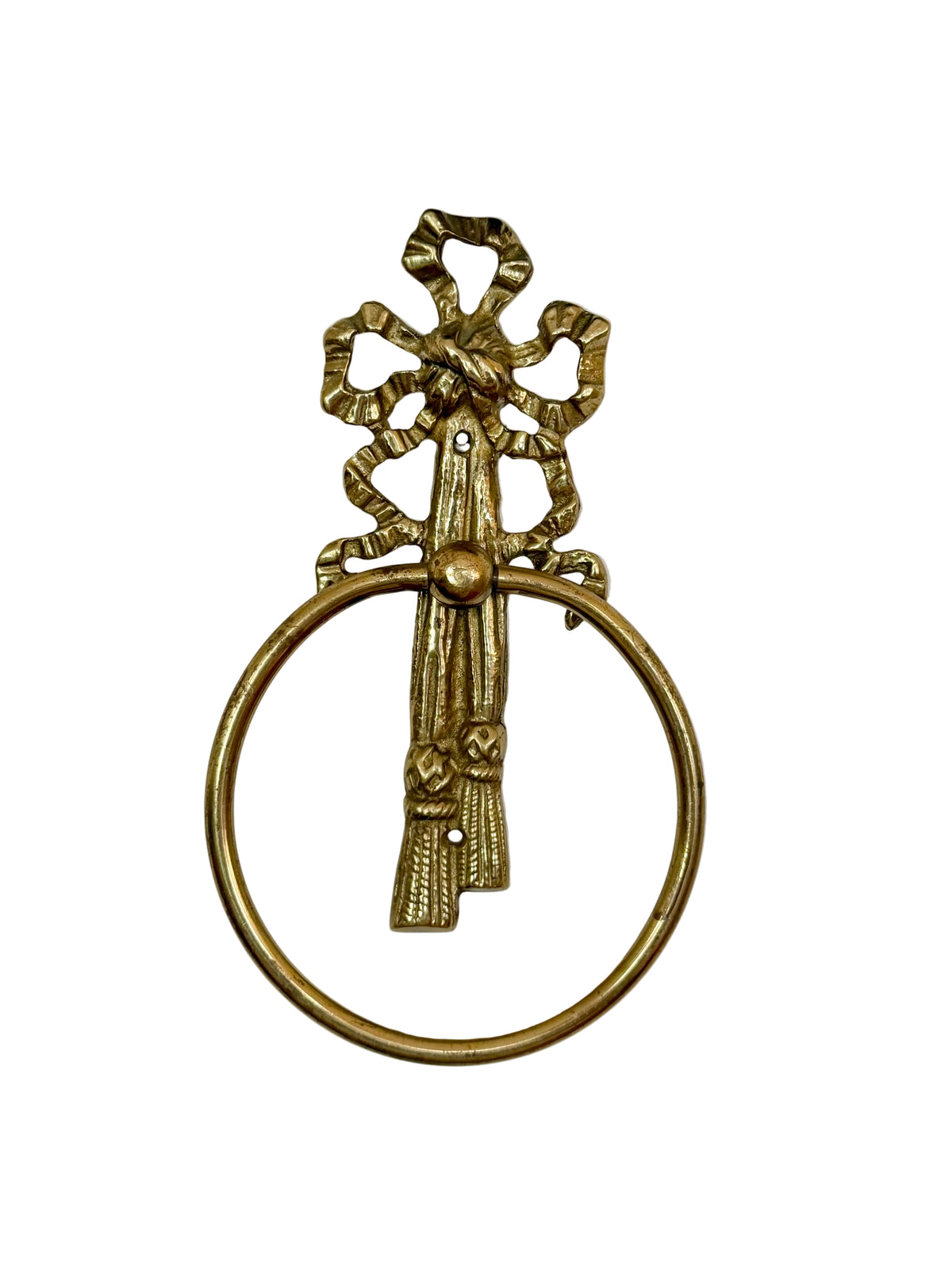 brass tassel and bow bathroom towel holder