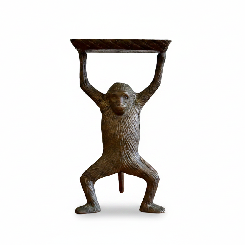 bronze monkey card holder