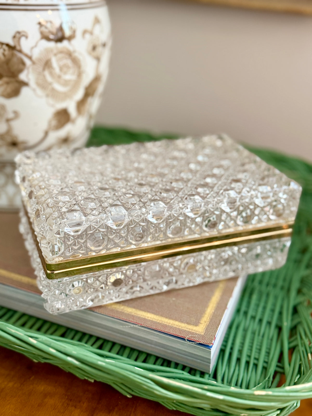 diamond cut glass casket