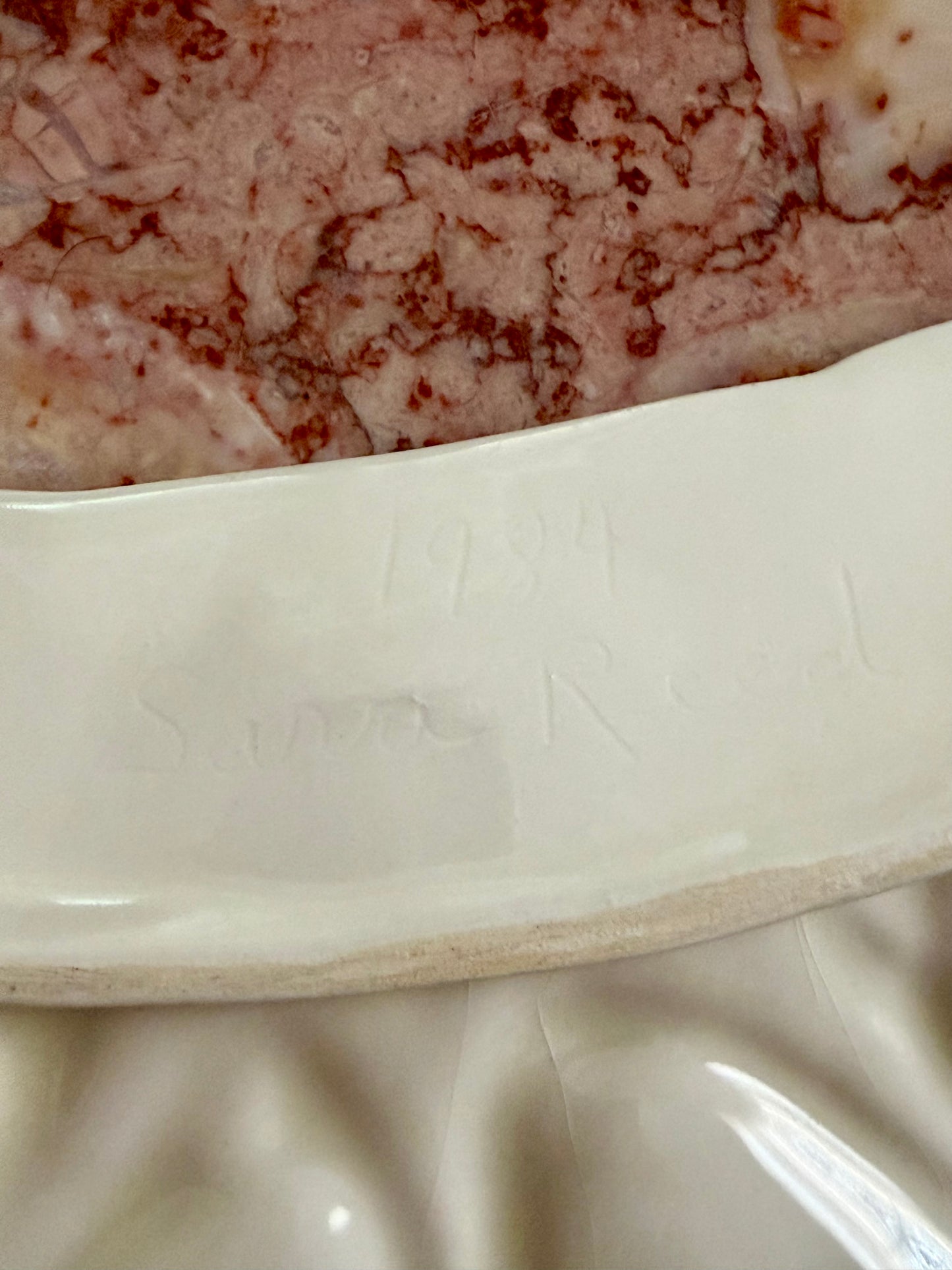 iridescent crescent-shaped oyster plate