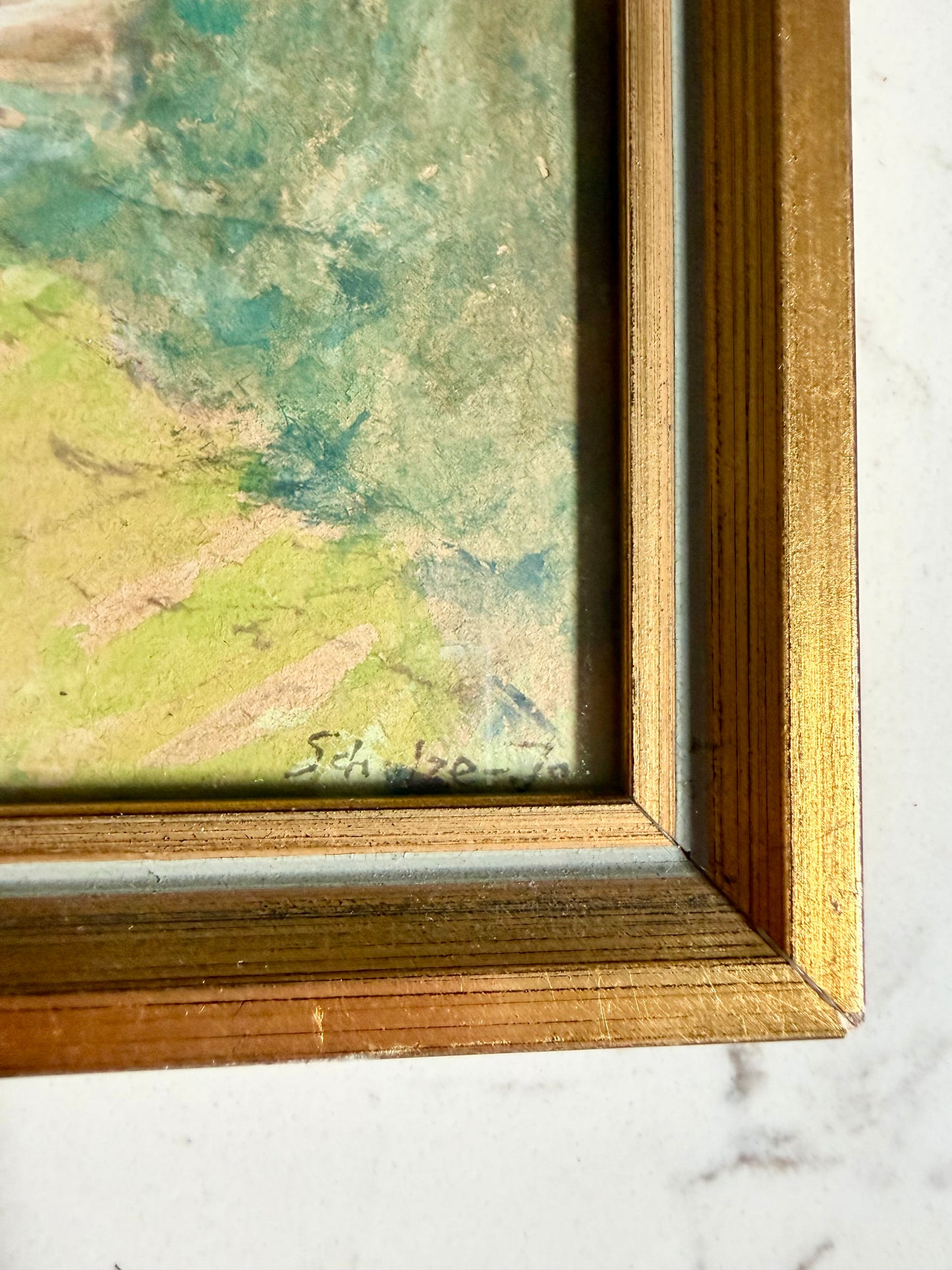 1940s Original German Watercolor signed Schulze