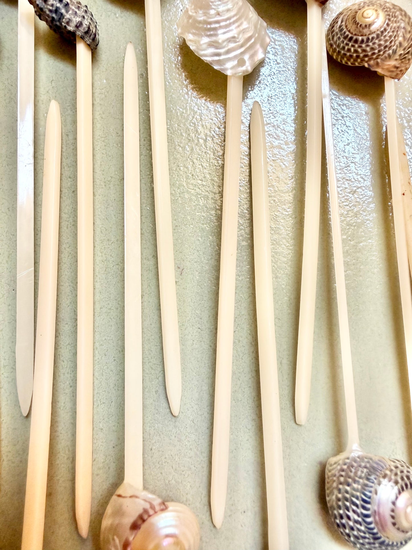 coastal seashell cocktail and appetizer picks