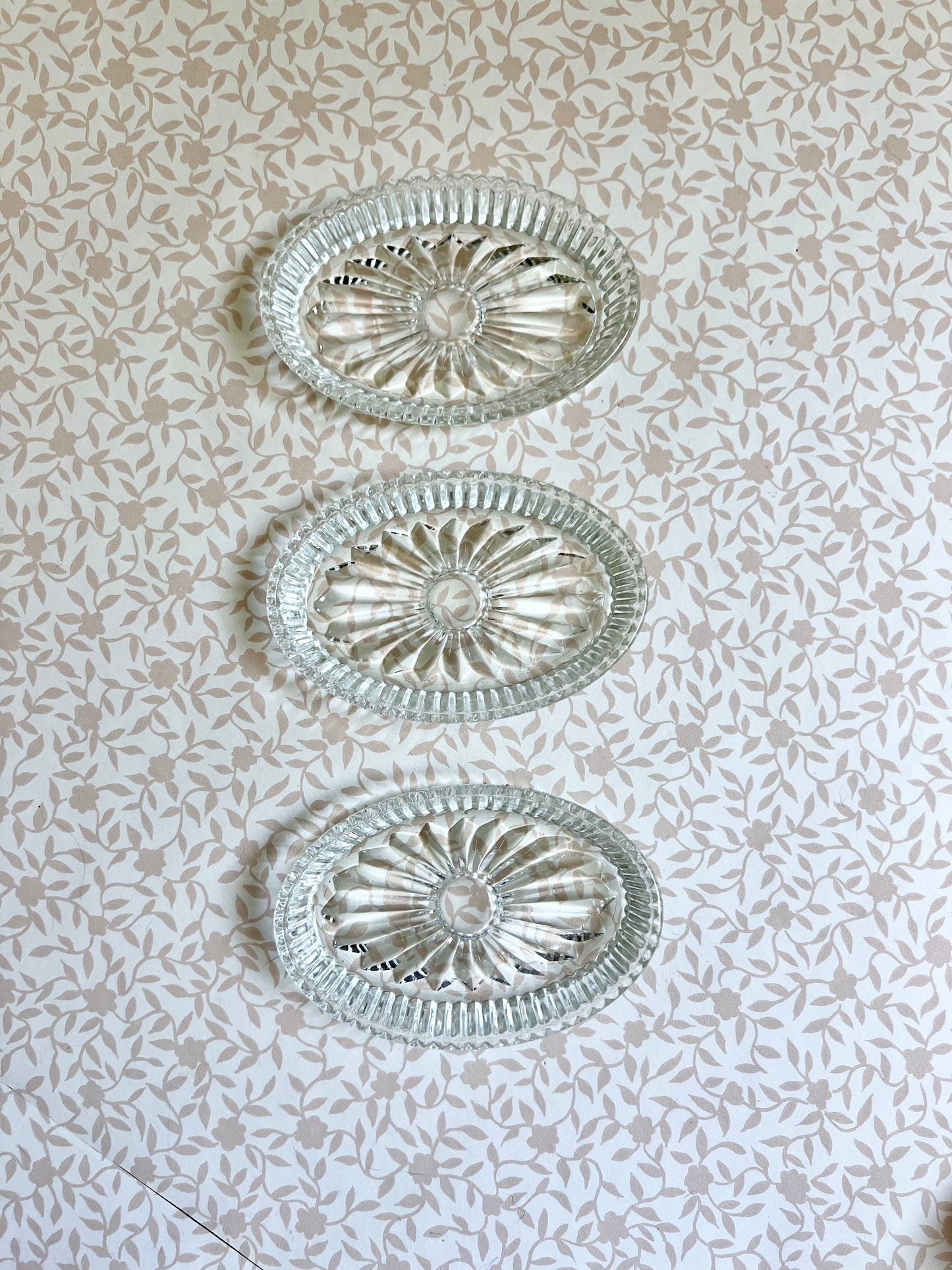 oval cut glass dish