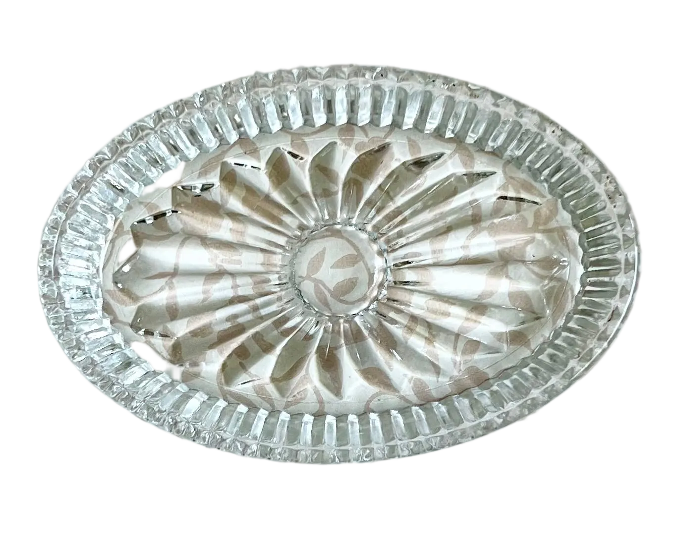 oval cut glass dish