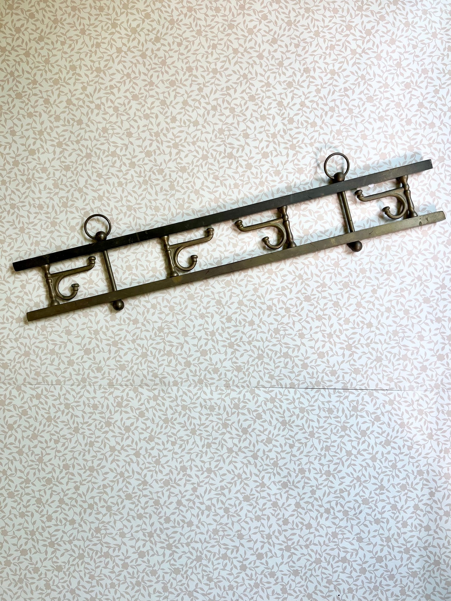 brass wall coat and hat rack