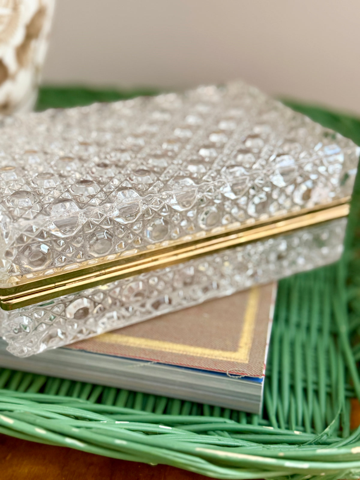 diamond cut glass casket