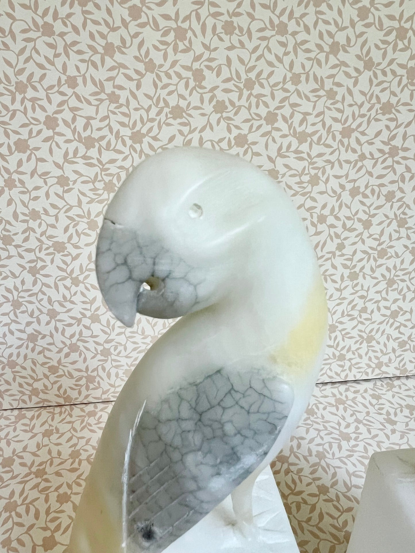 pair of Italian alabaster bird bookends