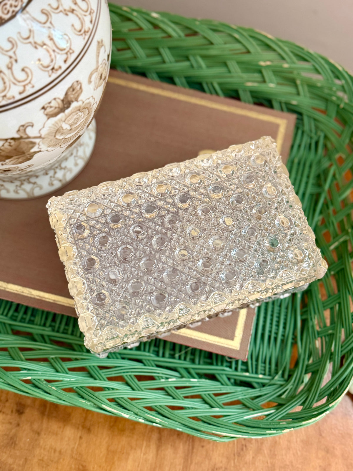 diamond cut glass casket