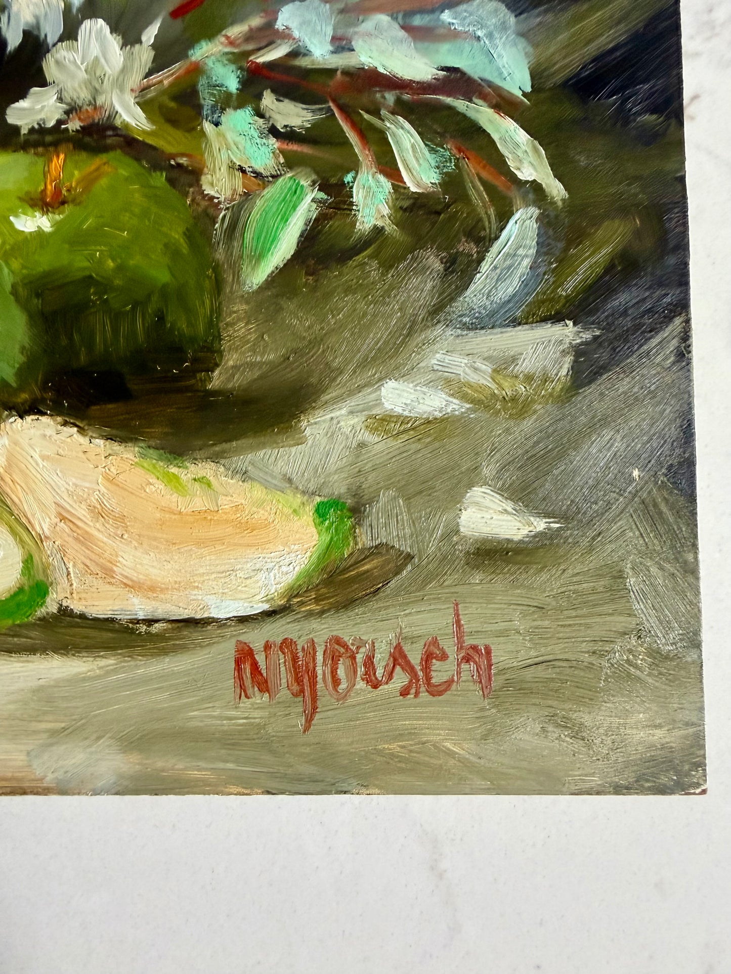 Apple Blossom original painting signed Nyorsch