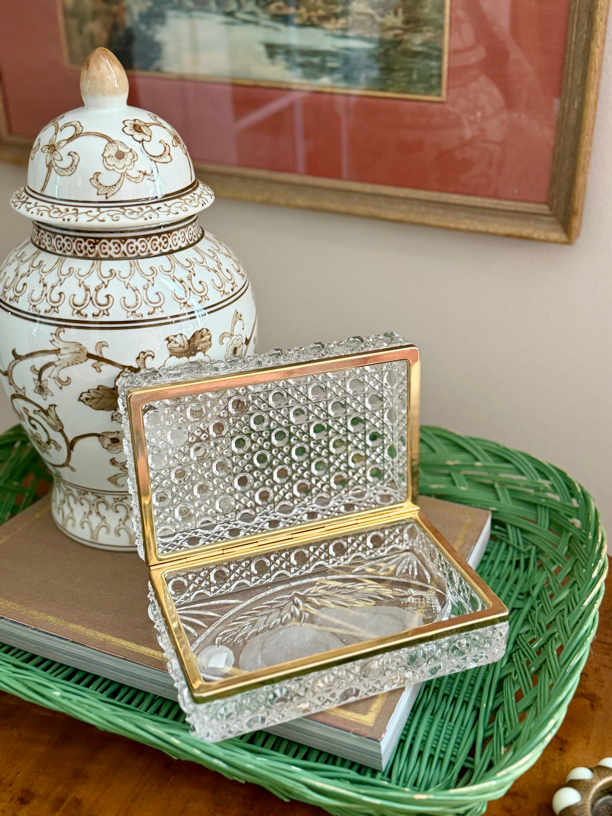 diamond cut glass casket
