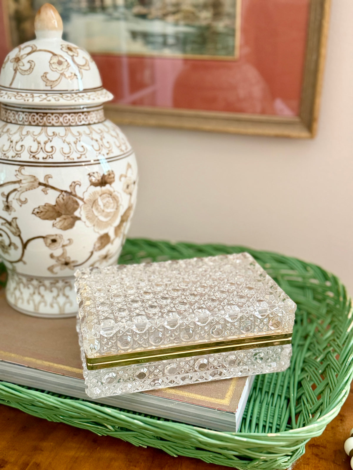 diamond cut glass casket