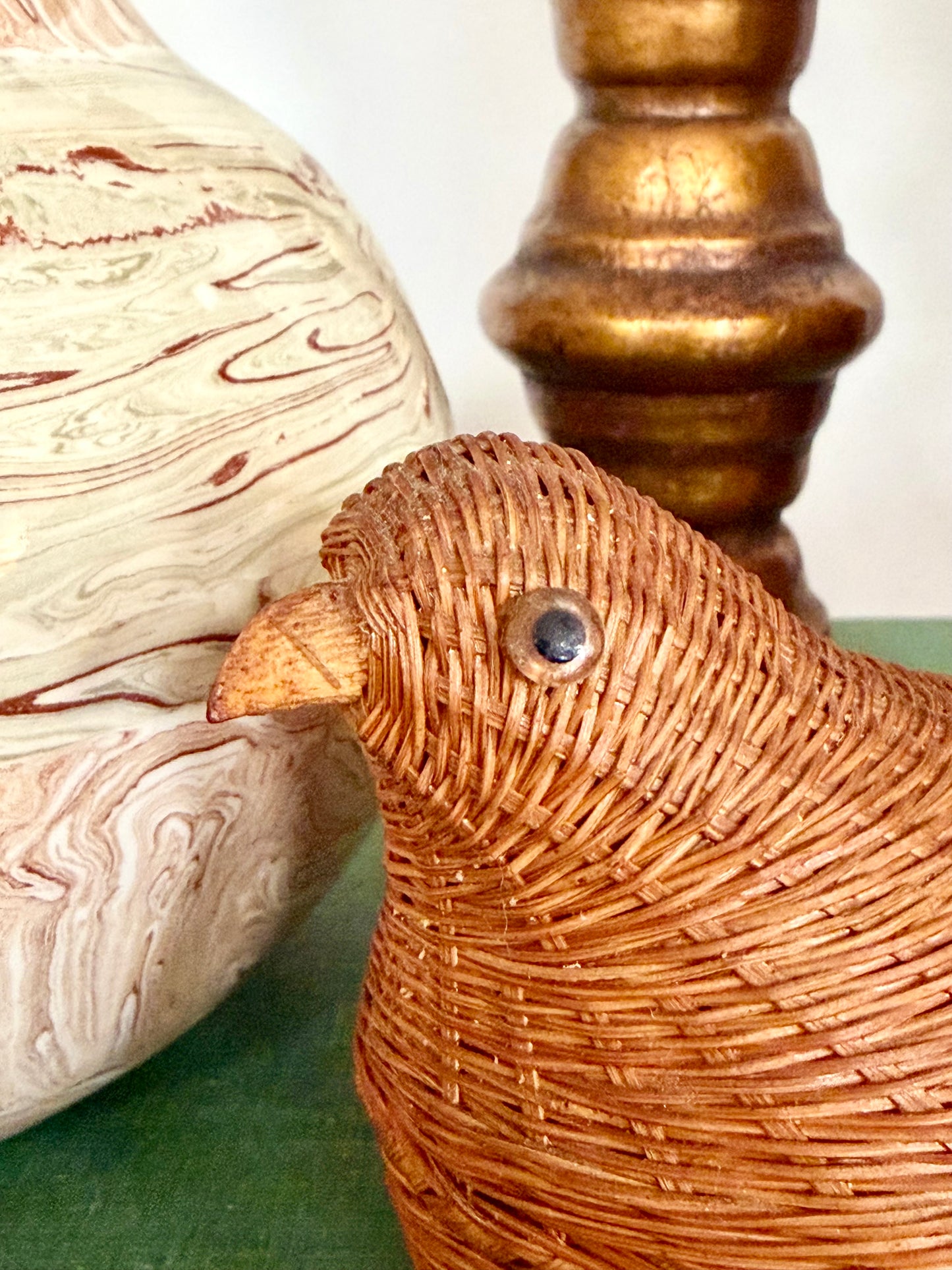 mini wicker lidded chicken basket