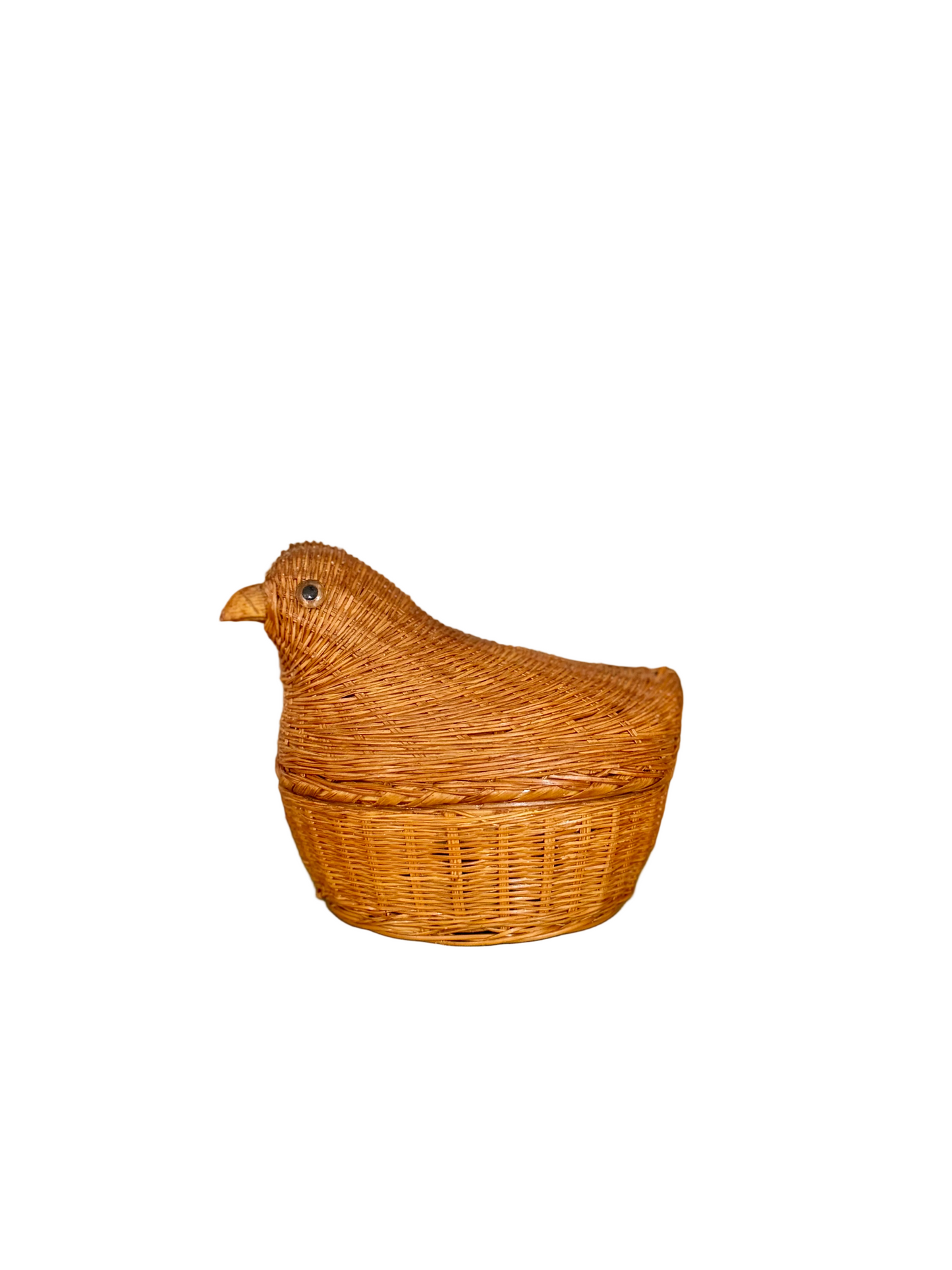 mini wicker lidded chicken basket