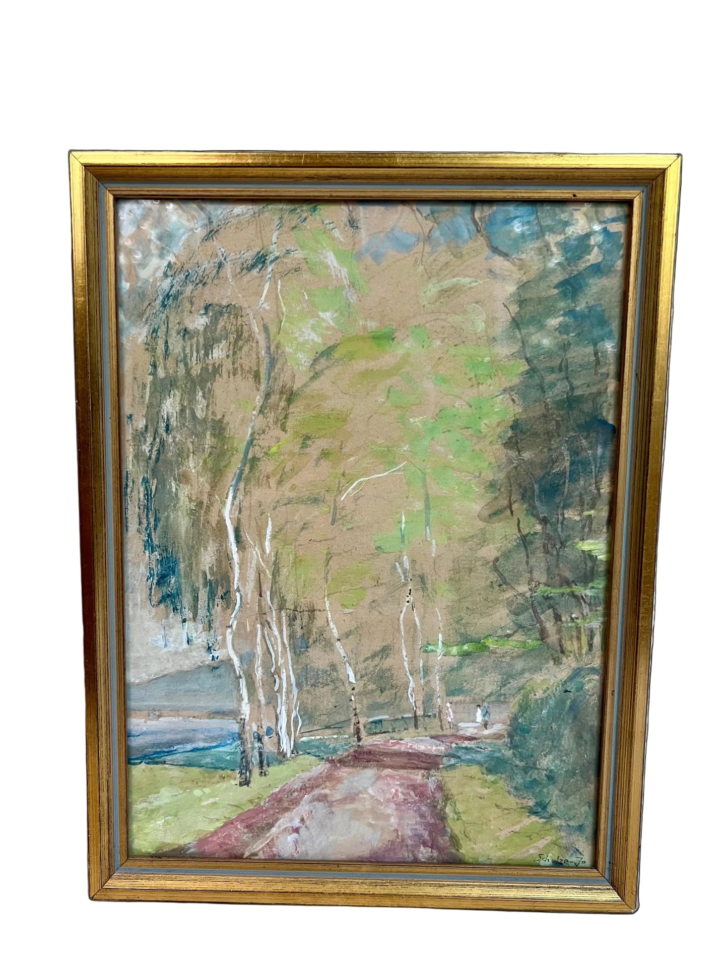 1940s Original German Watercolor signed Schulze