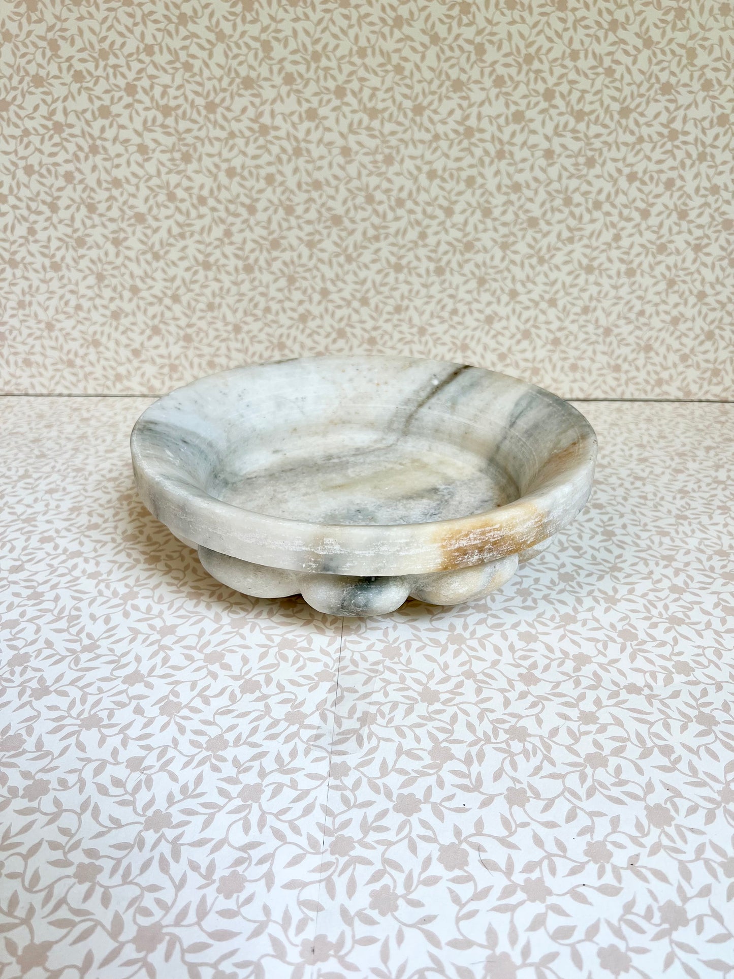 solid marble low bowl