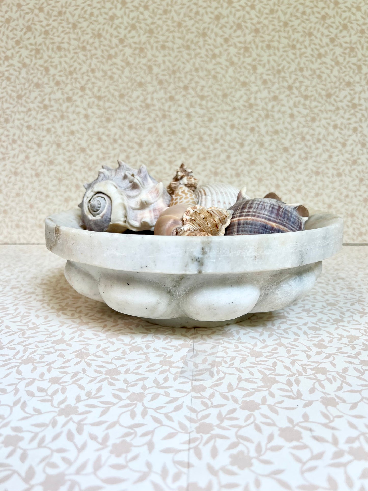 solid marble low bowl