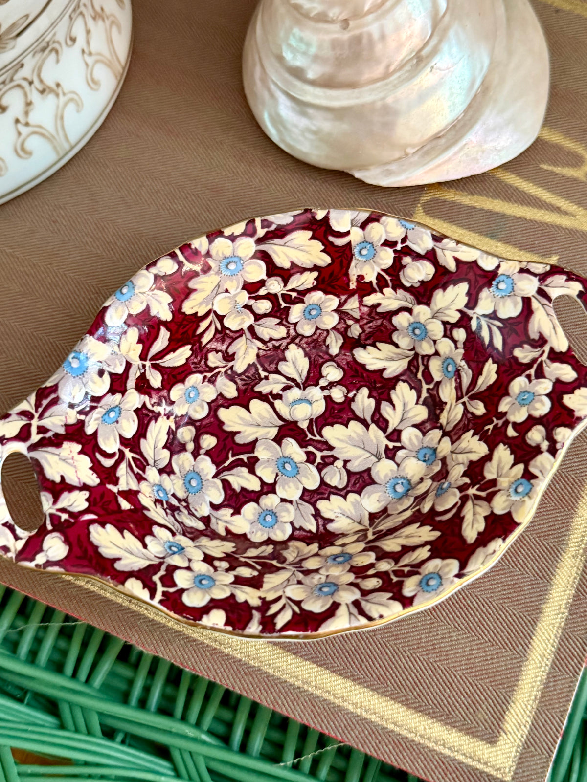 "Brocade" by Lord Nelson chintz handled bowl