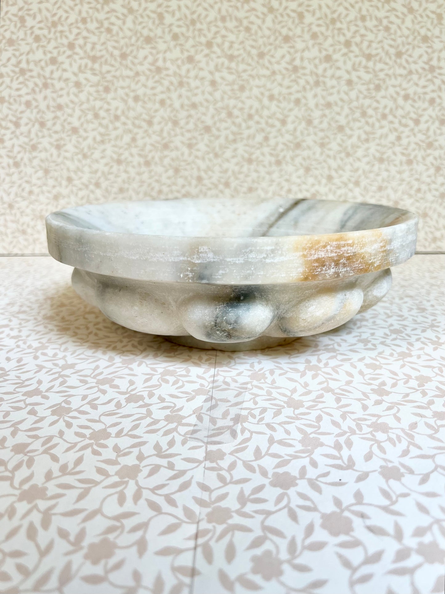 solid marble low bowl
