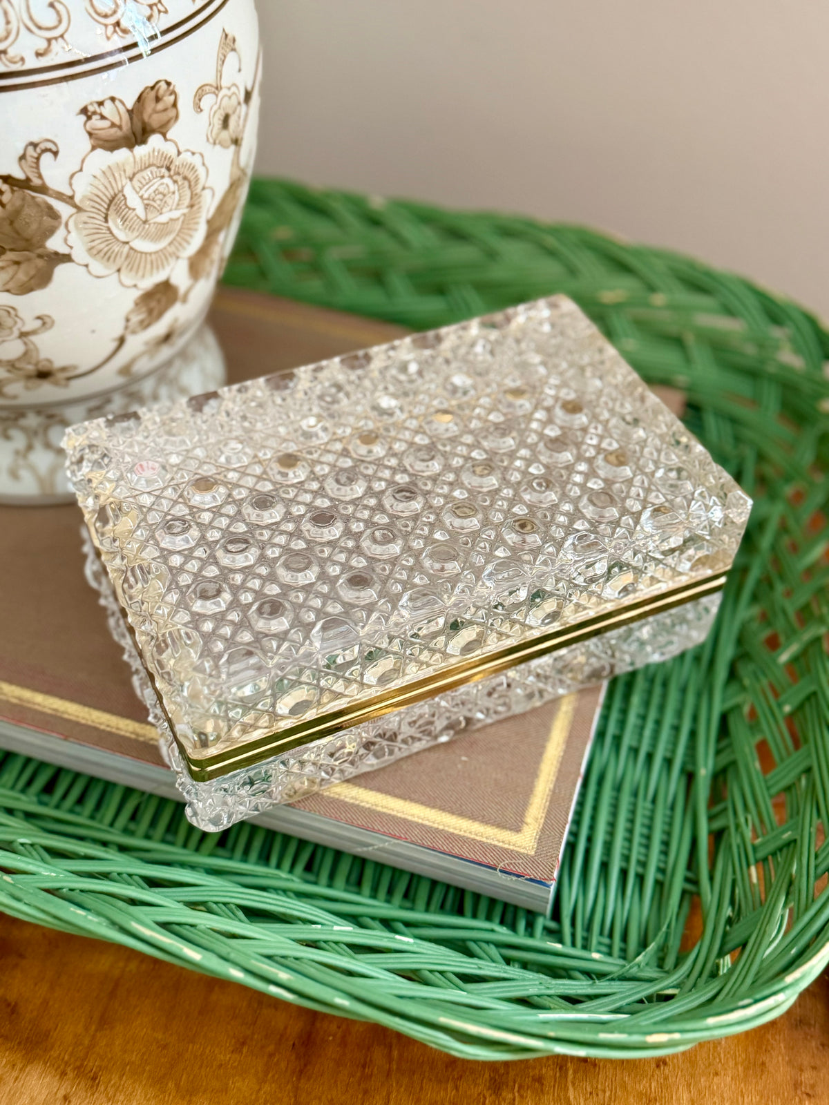 diamond cut glass casket