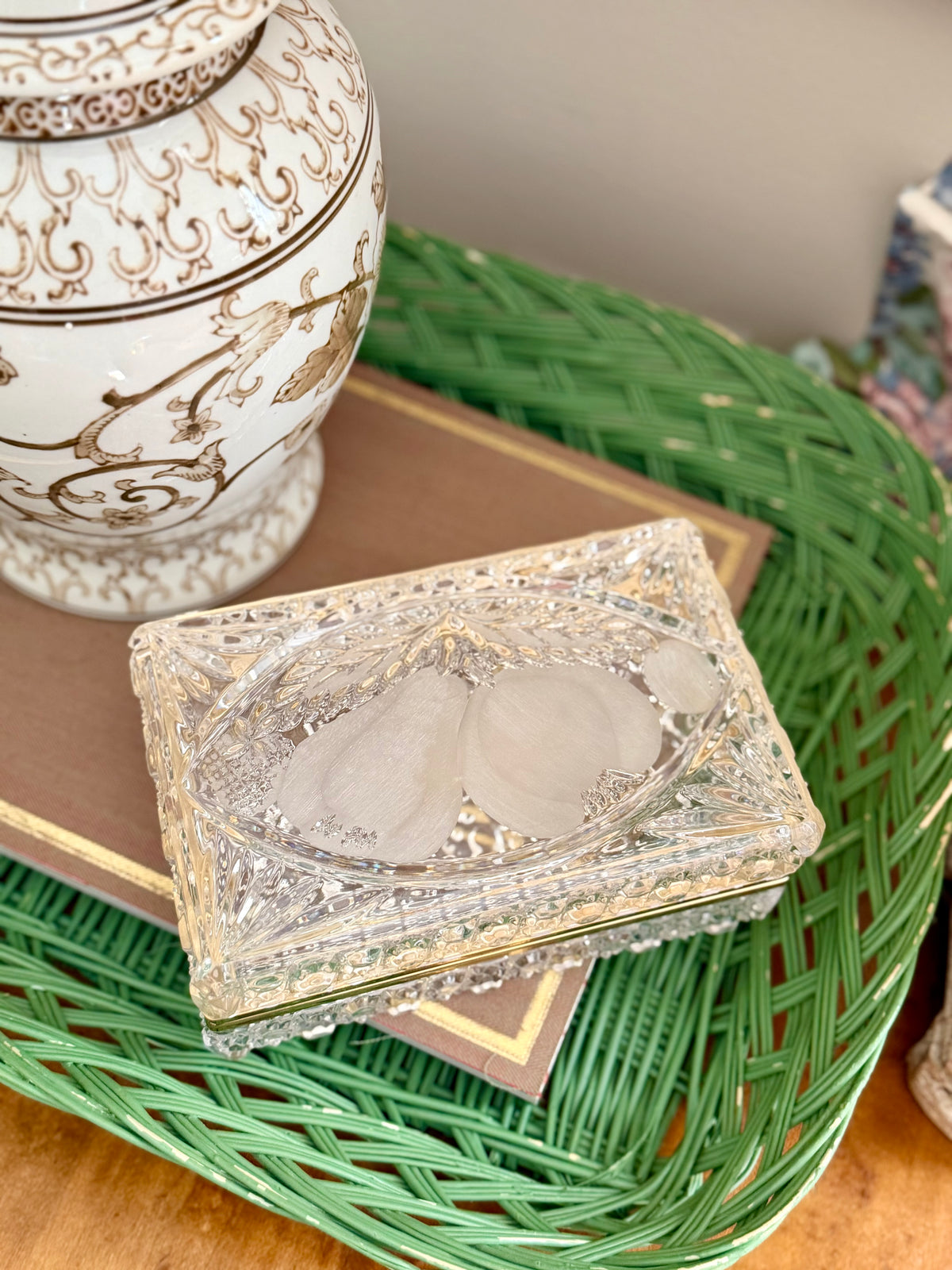 diamond cut glass casket