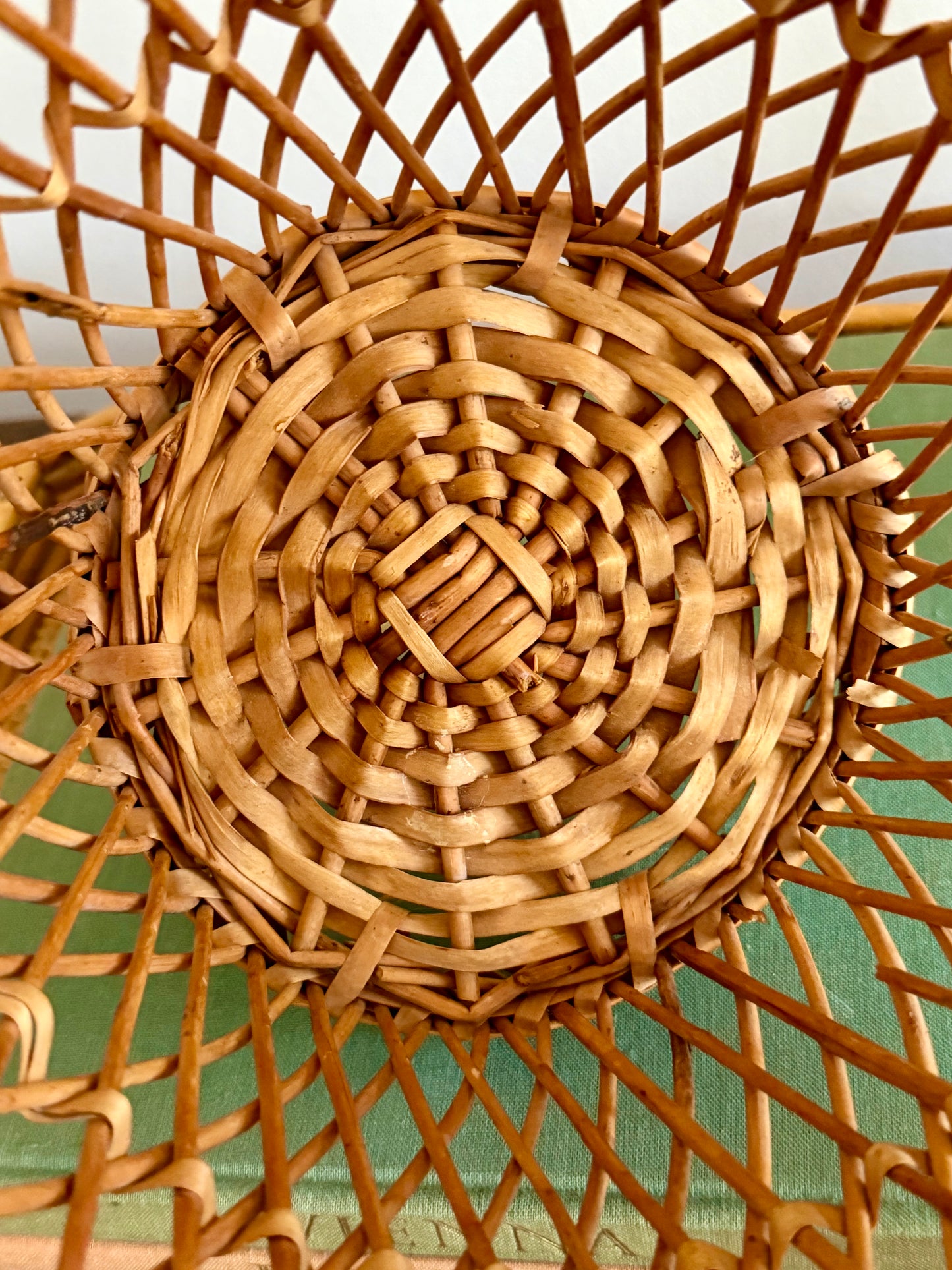 scalloped woven wicker basket