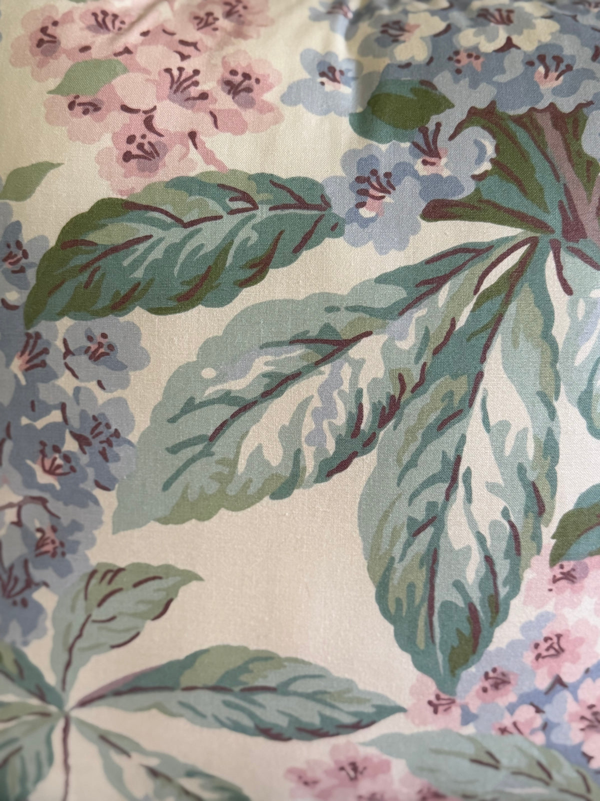 Waverly floral chintz pillow with ruffle trim