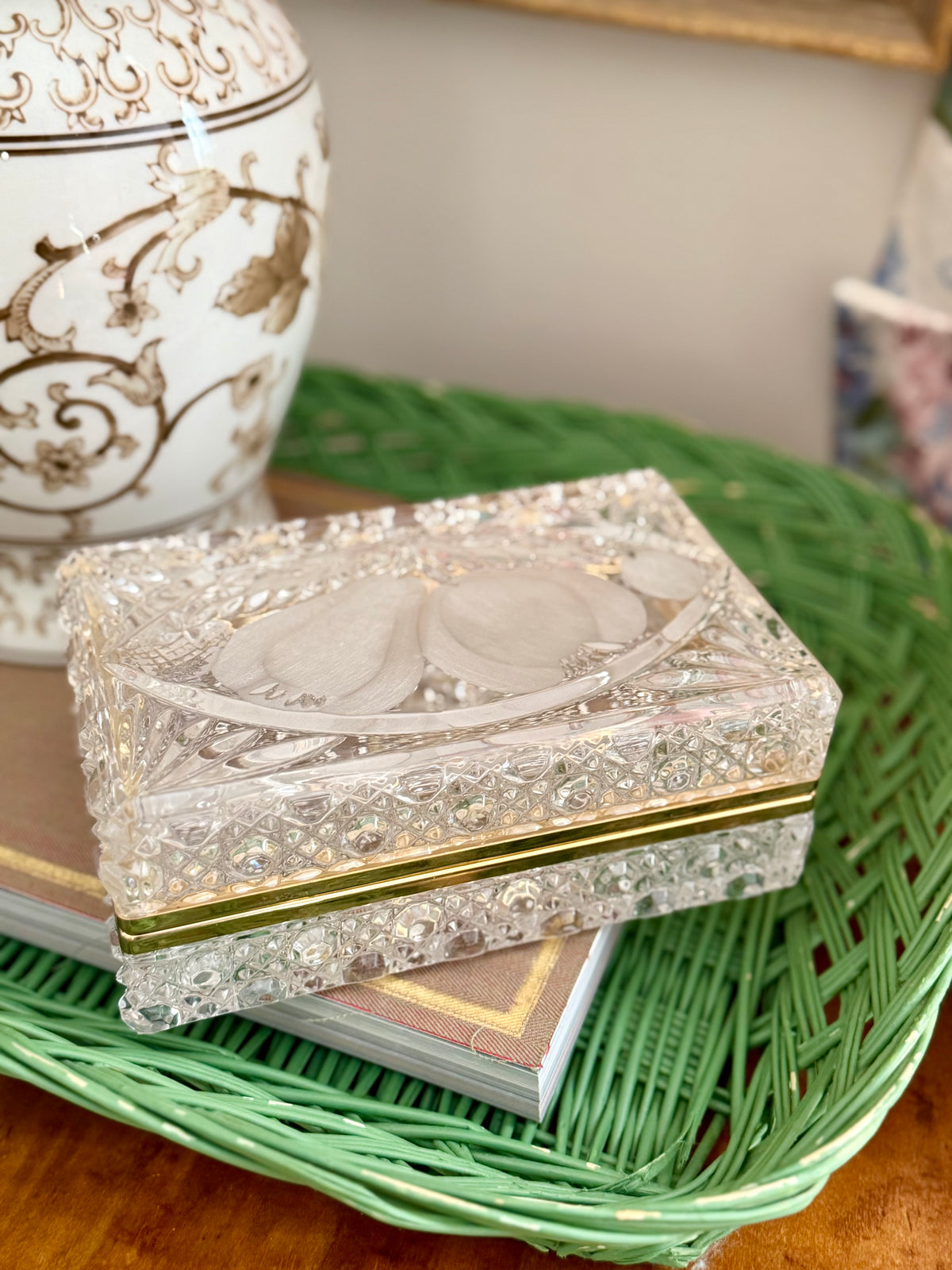 diamond cut glass casket