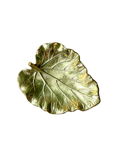 Virginia Metalcrafters rhubarb leaf dish