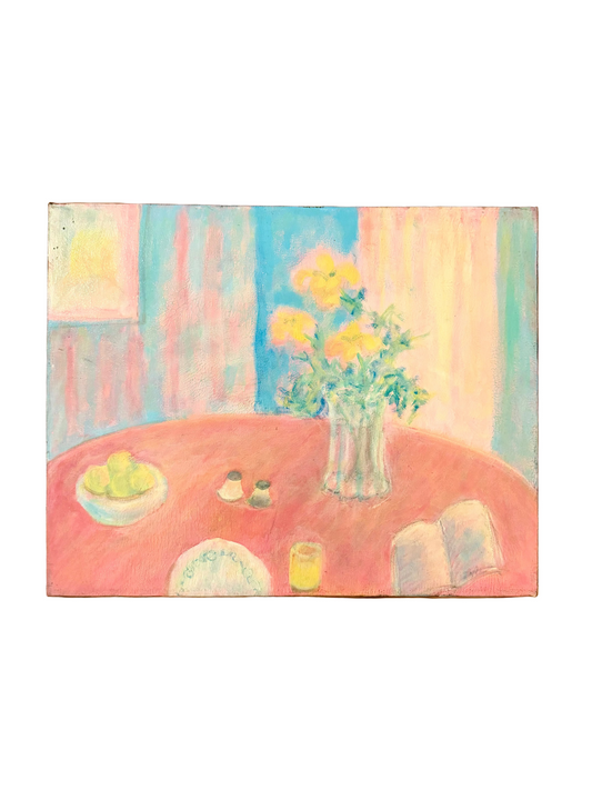 Pink Table by Ellen Lyle Morehouse acrylic painting on canvas