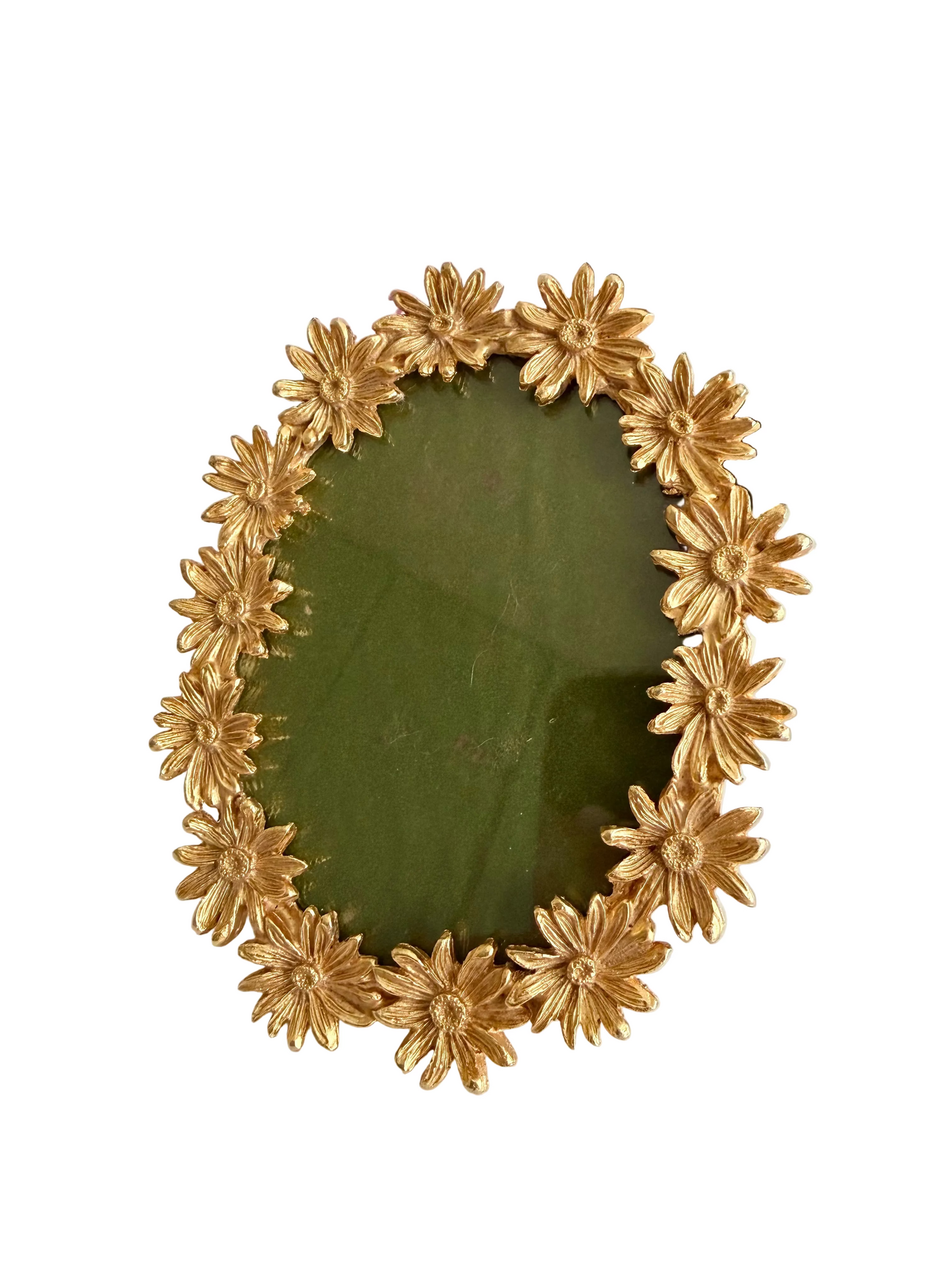 Hollywood Regency cast brass gilt daisy picture frame