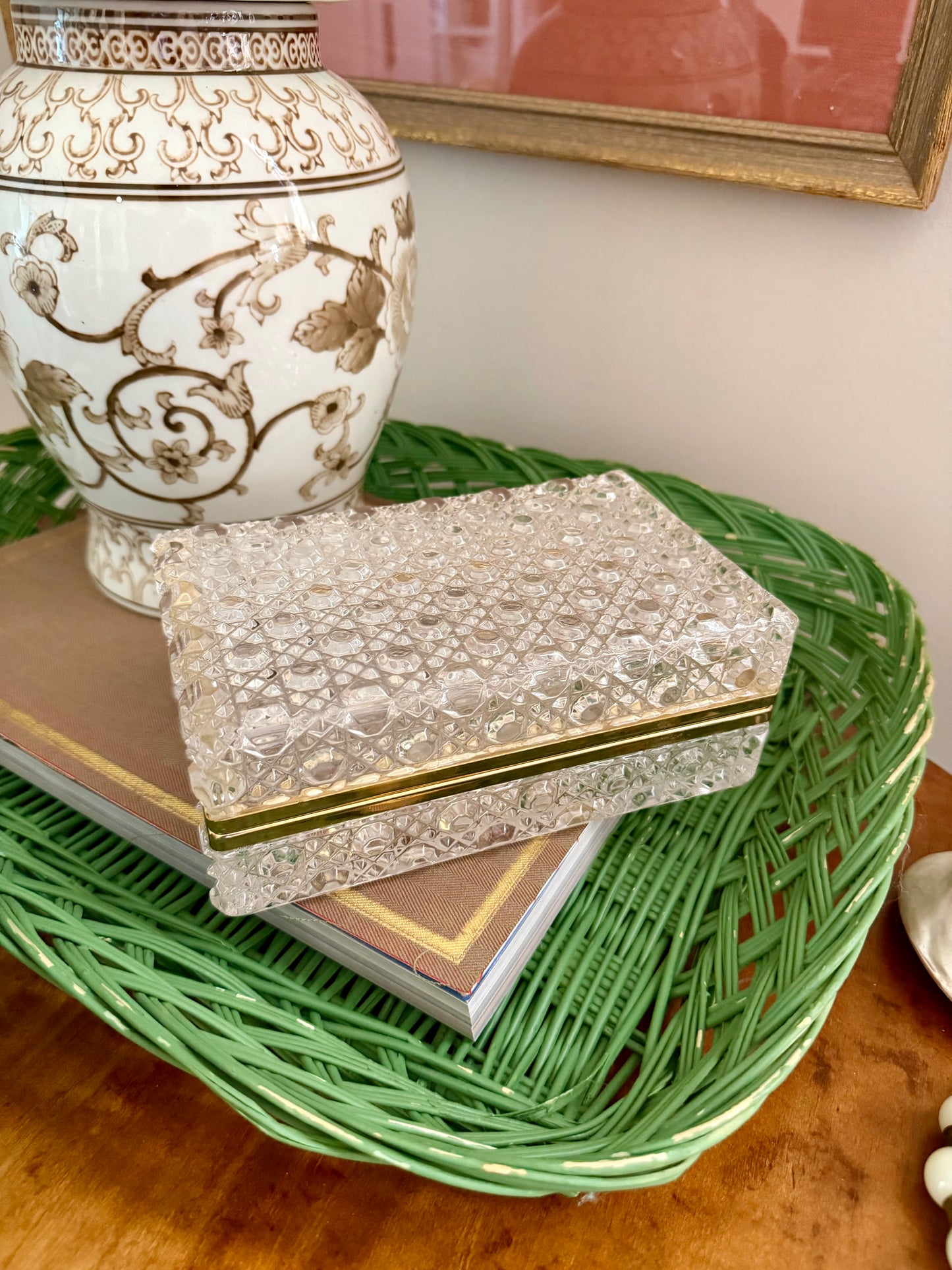 diamond cut glass casket