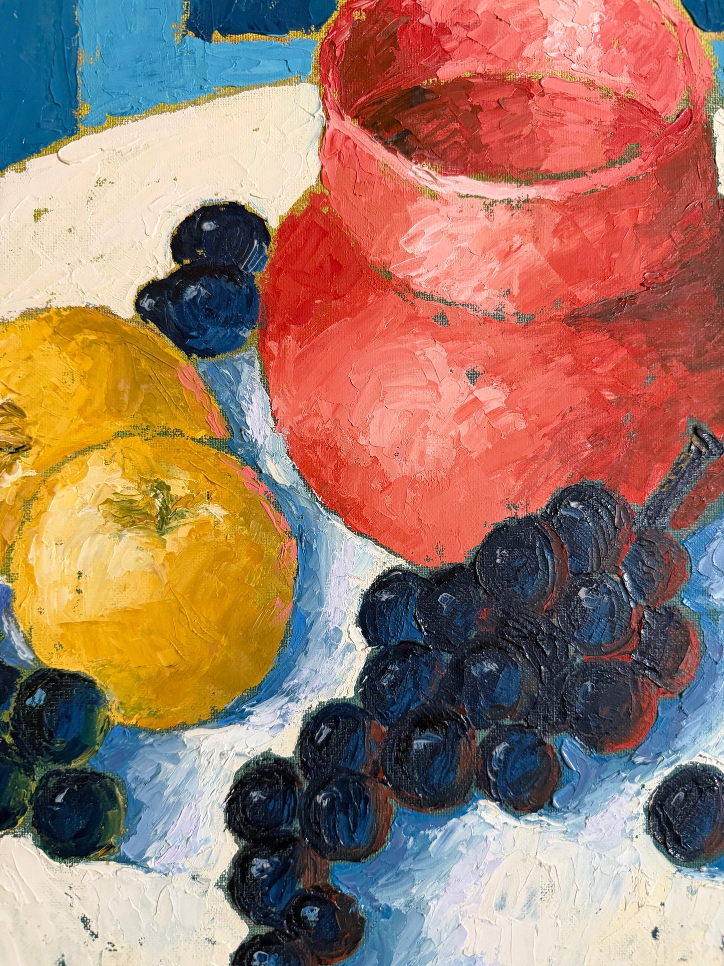 blue striped still life
